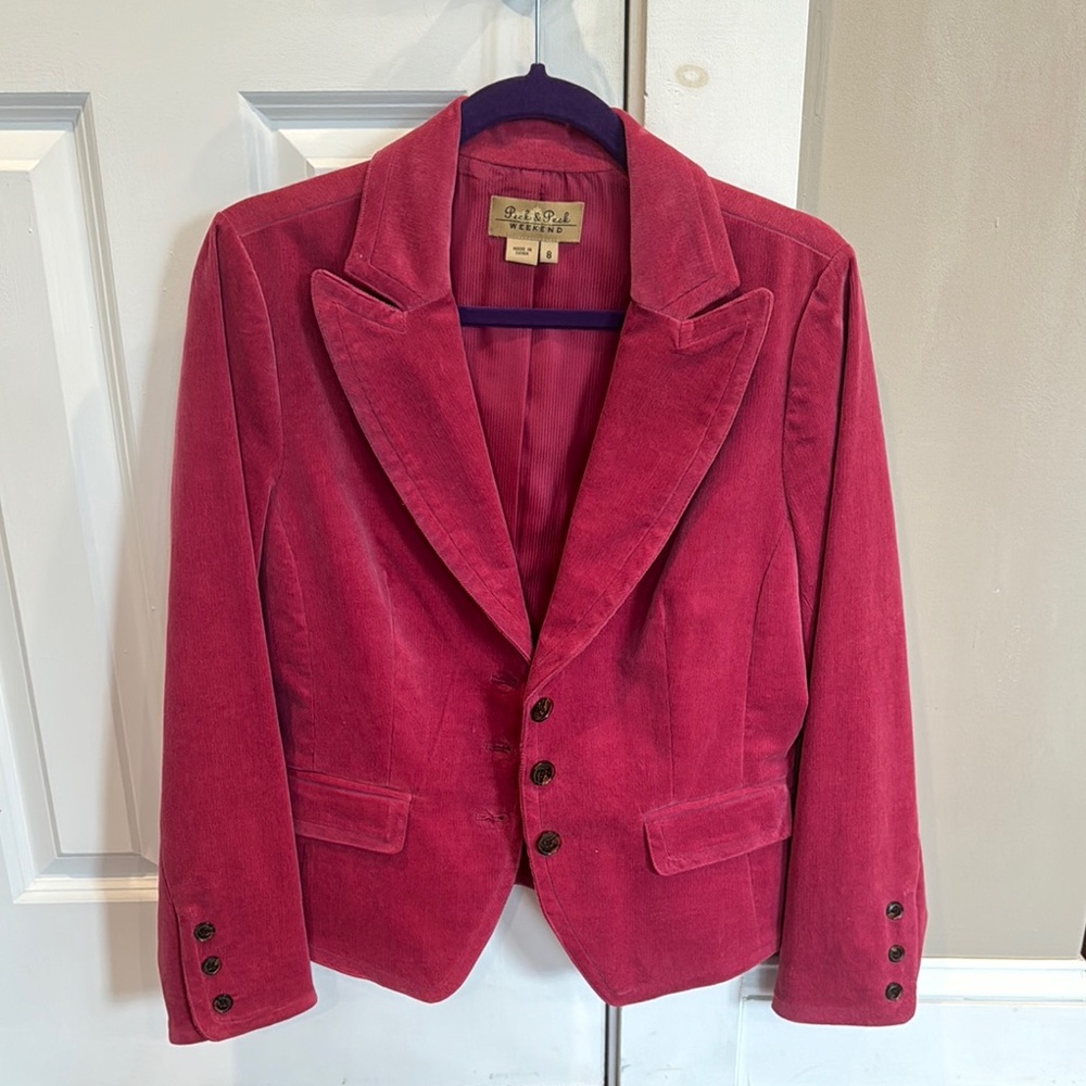 Talbots Deep Red Corduroy Blazer